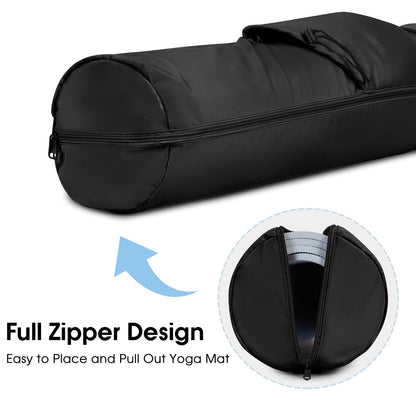 sportsnew Yoga Mat Bag, Full Zip Cargo Yoga Mat Carrier Bag with Drawstring Water Bottle Pocket and Bottom Wet Pocket, Exercise Yoga Mat Carrier Holder Multi-Functional Storage Bag patent pending