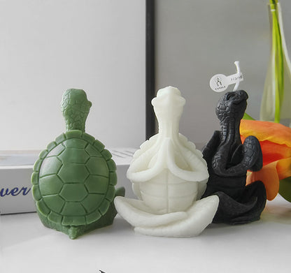 Turtle Yoga Pose Shaped Scented Candle,50G Aroma Soy Wax Decorative Art Candle for Table Photo Prop Birthday,Prefect Gift for Meditation Stress Relief Mood Boosting (Green)