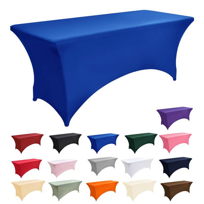 ZarzaaSik 10-Pack 8ft Spandex Table Covers for Rectangle Folding Tables - Washable Elastic Tablecloth - Ultimate Fitted Table Protector for Parties, Trade Shows, Banquet, and Wedding