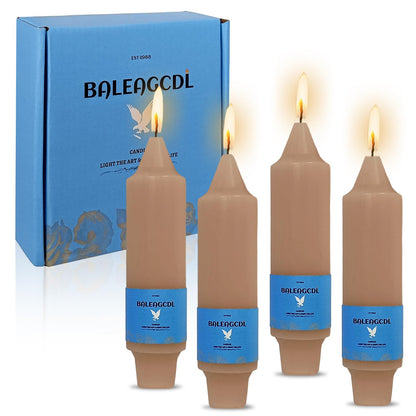 Smokeless Candlesticks Short Taper Candle,Unscented 5 Inches Brown Candle Sticks Dripless Tapered Candles for Home Décor Weddings Seasons Gifts