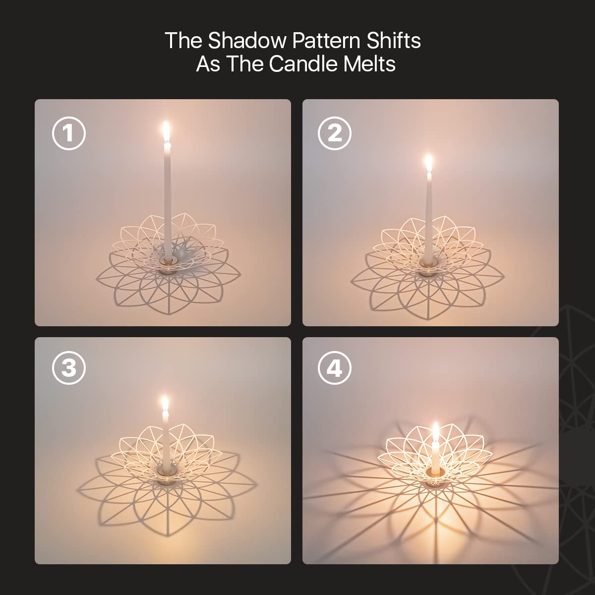 Oshadow Lotus Candle Holder - Cute Boho Decor for Taper Candles & Coffee Table