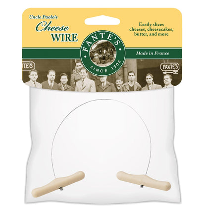 Fantes Cheese Wire Cheese Slicer, Stainless Steel, 12-Inches Long, The Italian Market Original since 1906