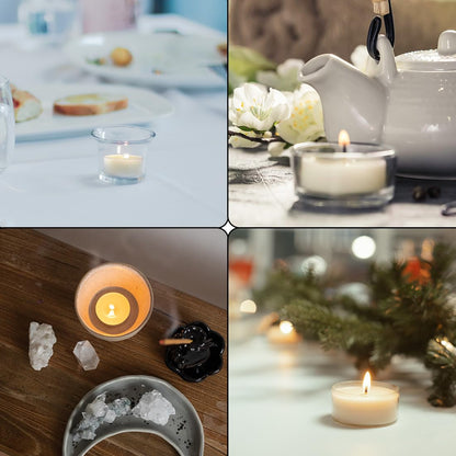 9PCS Pure White Beeswax Tealight Candles, Natural Scent, Clear Cup