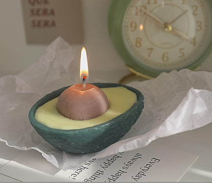 Avocado Shaped Scented Candle,90G Aroma Soy Wax Decorative Candle for Table Photo Prop Birthday Gift,Prefect for Meditation Stress Relief Mood Boosting Bath