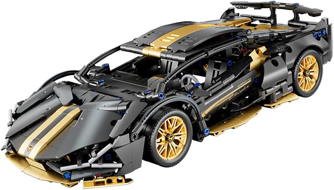 Sport Car Building Block Sets for AdultsTechnical Black Race Car Collectible 1:14 Model Scale MOC Engineering Toys Kits Birthday Gifts for Boys Men Teens Car Fans Age 8+ 8-12 12 13 14 14+