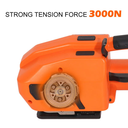 ZHONGMIN Electric Strapping Machine with LCD Screen, 2 x 4000mAh Battery Powered Automatic Strapping Banding Tool for 1/2" to 5/8" PP PET Straps, Portable Baler for Box & Pallet Packaging