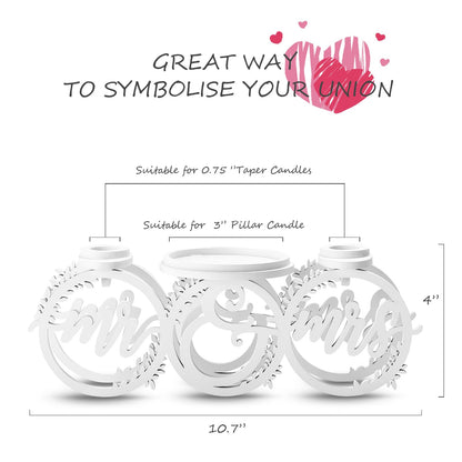 Rozrety Unity Candle Holder - Unity Candles Stand for Wedding Ceremony Set - Candle Holders for Wedding Decoration, Reception, Bridal Shower Gifts(Candles not Included)
