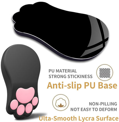 L-SPOUTTO Ergonomic Mouse Pad with Wrist Rest,Cute Cat Paw Mousepad Wrist Support,Comfortable Massage Design Computer Pain Relief Mouse Pad with Non-Slip PU Base for Desk Laptop Gaming Office,Black