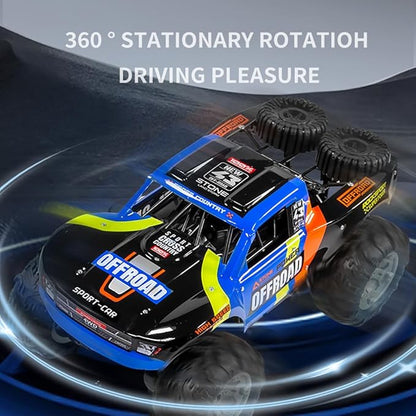 Waterproof RC Monster Truck Amphibious Remote Control Trucks 13In Big Off Road RC Cars for Kids 4WD 360° Rotation Two Rechargeable Batteries Gifts for Boys Girls Age 4-12 Pool Toys (Blue)