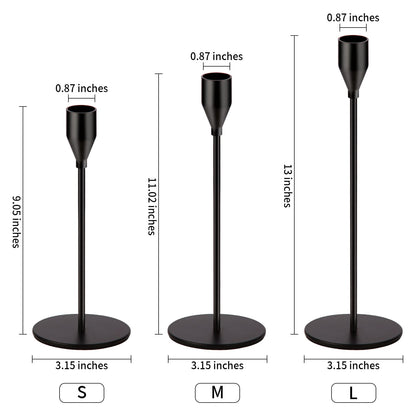 Oatnauxil Matte Black Candle Holders Black Candlestick Holders Metal Candle Holder for Wedding, Dinning, Party, Fits 3/4 inch Thick Candle&Led Candles (Set of 6 Pcs)