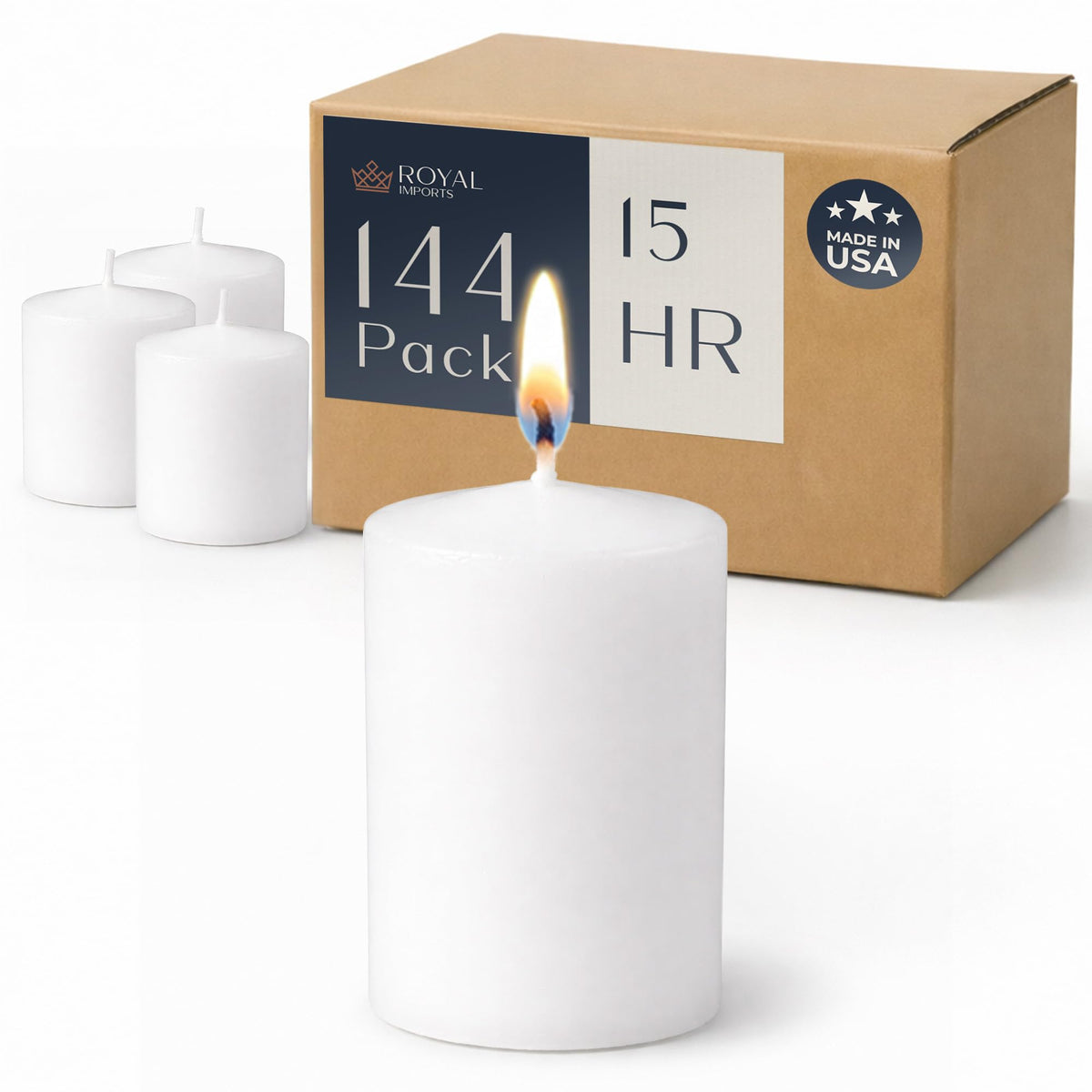 Royal Imports White Votive Candles Unscented Candles for Wedding Centerpieces Pack of 144 Dripless Wax for Parties, Aromatherapy, Devotional, Home Décor, Spas & Holiday Gifts