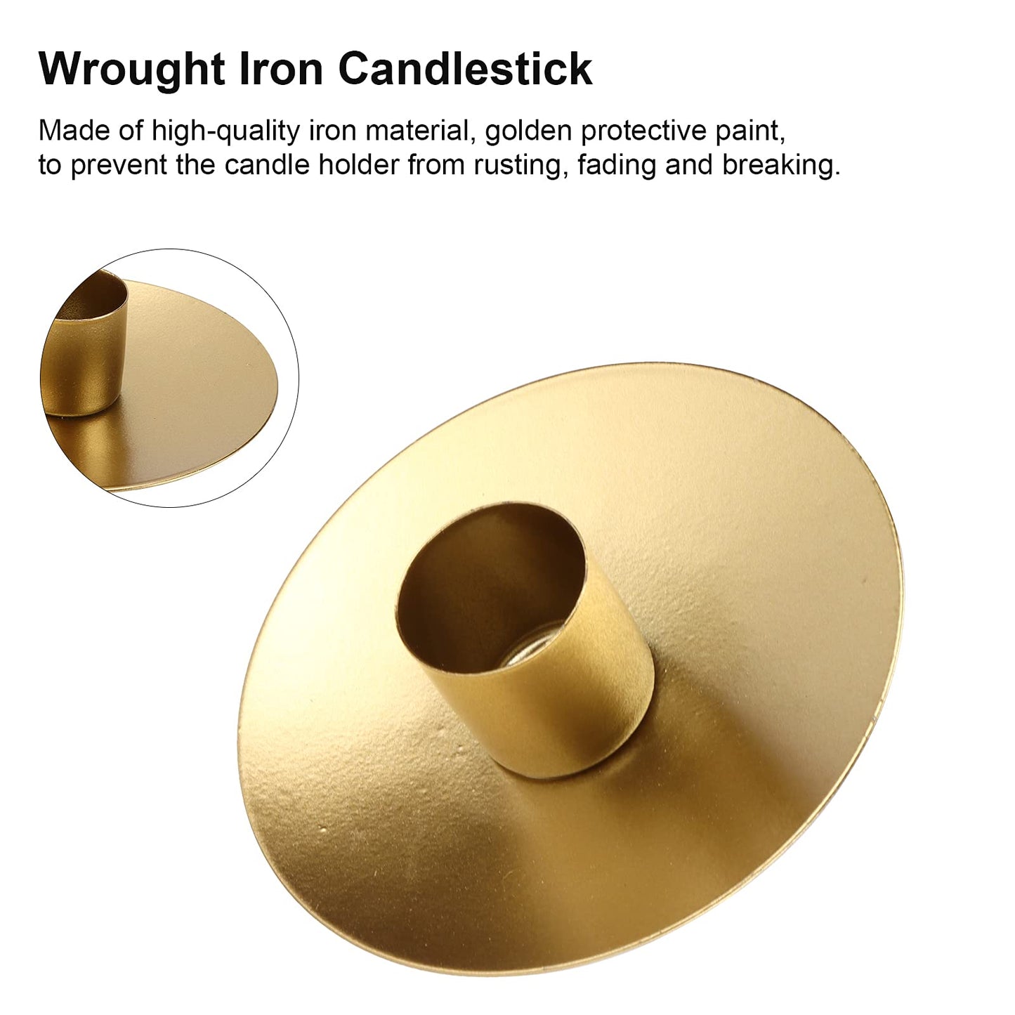 Candlestick Holders Retro Iron Candle Holder Stand Candlelight Stand Single-Head Candlelight Holder for Dining Room Table Decoration[Small] Candelabras