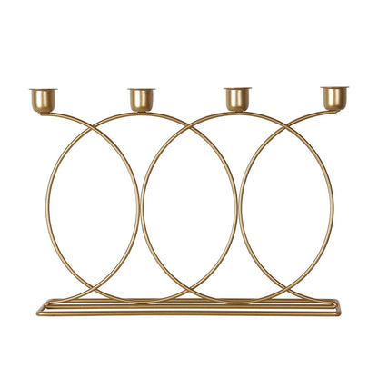 Candle Holderss Golden Taper Candle Holders Wrought Iron 4-Candles Fireplace Candelabra Candlestick Holder Centerpieces for Mantle Wedding Party Dinner Table Decoratin Decorative Candlestick