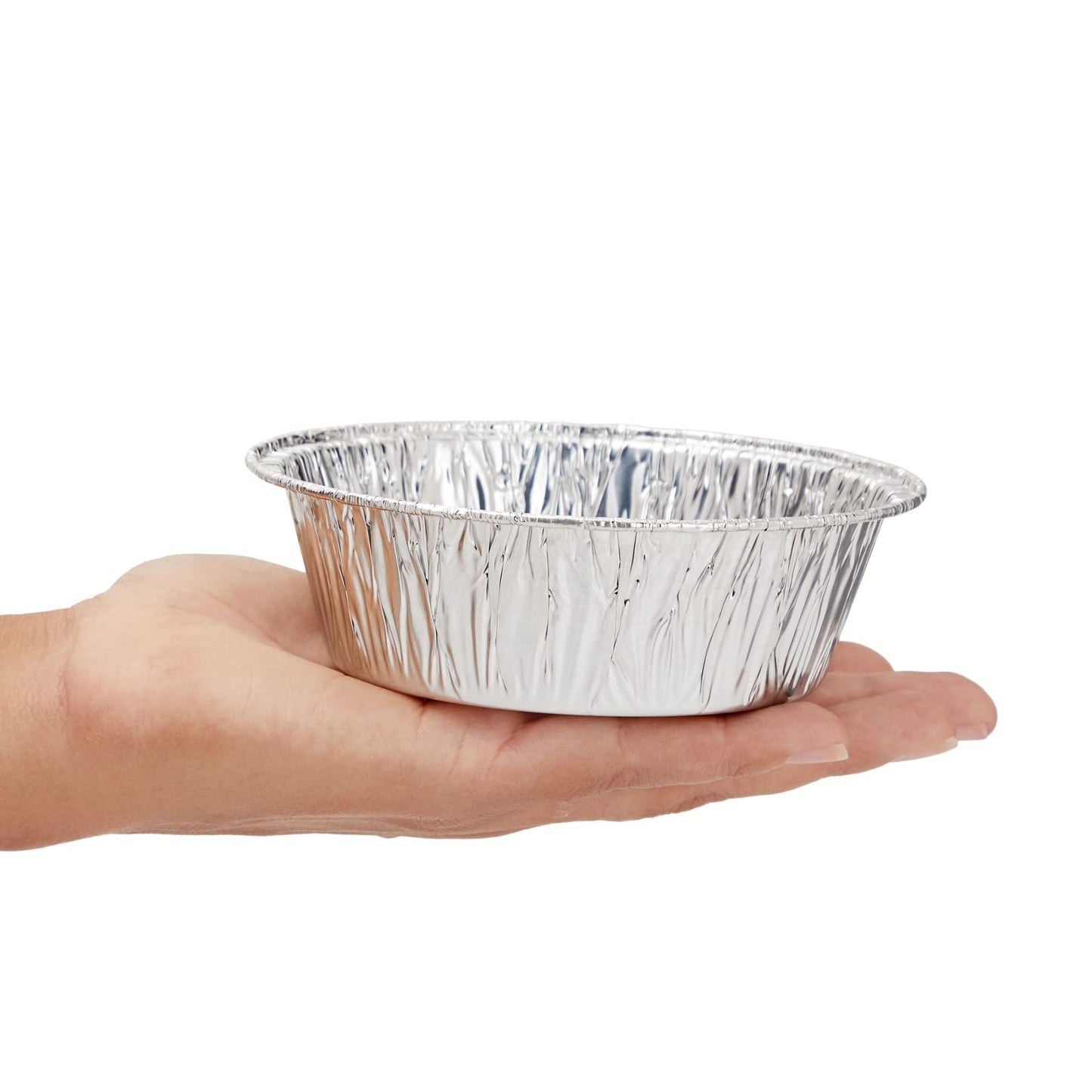 Juvale Mini Pot Pie Pans - 100 Pack, 5 In, Silver Aluminum - Disposable Aluminum Foil Pans & Tins for Pot Pie Baking, Quiche & Tarts, Oven & Freezer Safe