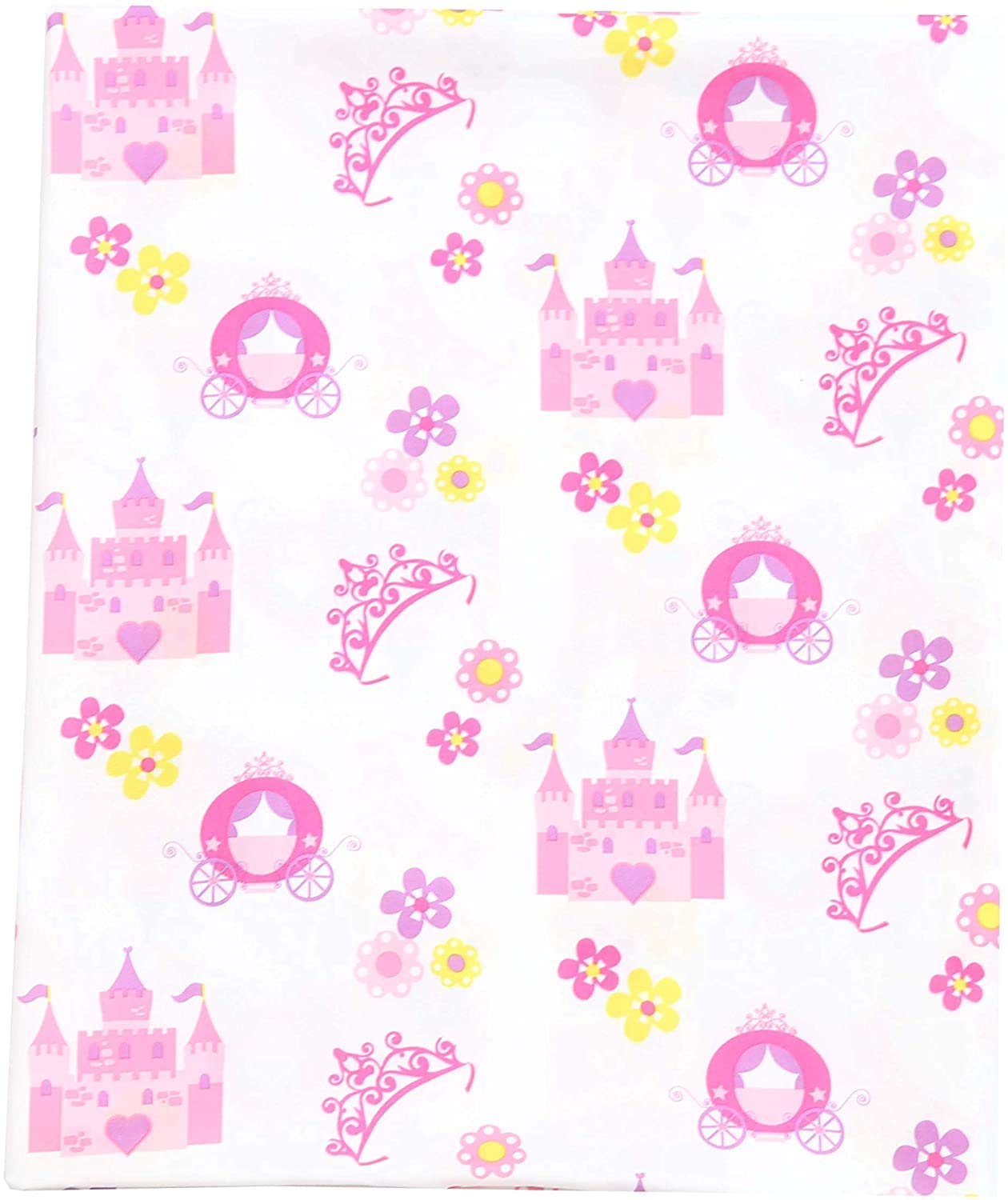 EVERYDAY KIDS Toddler Fitted Sheet and Pillowcase Set -Princess Storyland- Soft Breathable Microfiber Toddler Sheet Set