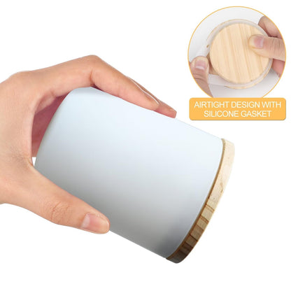 SHOWIN Thick Candle Jars for Making Candles 12 Pcs, 7 OZ Empty Jars with Wood Lids for Candle Making, Sample Container, Matte White