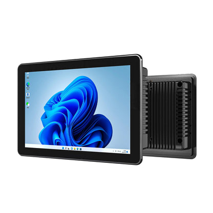 ONERugged 10.1 inch Industrial Panel PC P10J, 10 Point Capacitive Touch Screen Panel Computer, 8GB+128GB, Celeron N5100, Windows 11 Pro, 2xUSB3.0, HDMI, 2xRS232, 2xLAN, BT5.0/WiFi - Black