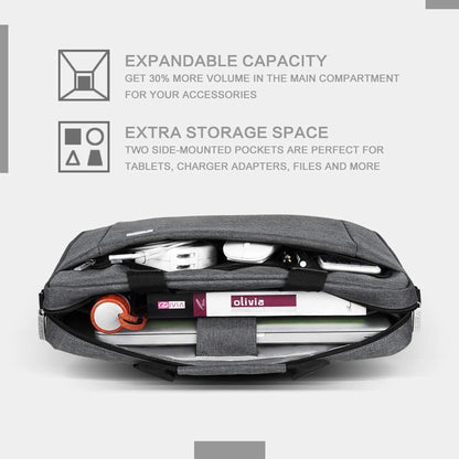 Voova Laptop Bag Case 17 17.3 Inch Computer Sleeve Messenger Bag with Shoulder Strap Expandable Waterproof Large Capacity Business Briefcase for Work Travel Fit 17-18” Laptop, Men Women, Gray
