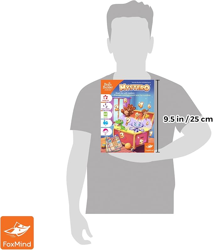 FoxMind Games Mystero – Multi-Level BrainTeaser Puzzles for Kids Ages 4+ STEM Game Develops Math Logic &amp Reasoning Skills 64 Progressive Challenges (Brain Builder Series)