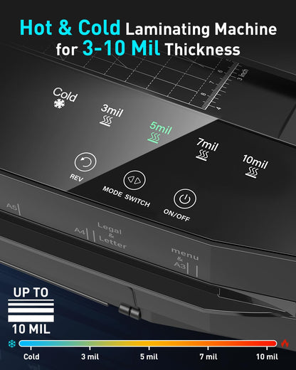 Qfun 3-10 Mil Thermal Laminator Machine 11x17 Heavy Duty Lamination Machine 4-Roller Commercial Laminating Machine 13 inch for Teacher, Large Laminate Machine with Laminating Sheets for Office School