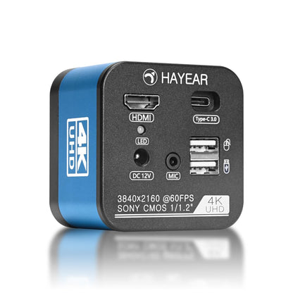 HAYEAR 4K Microscope Camera 1/1.2' Sensor High Speed 60fps HDMI USB Video Camera with Calibration for Lab, PCB Repair, Stereo Microscope