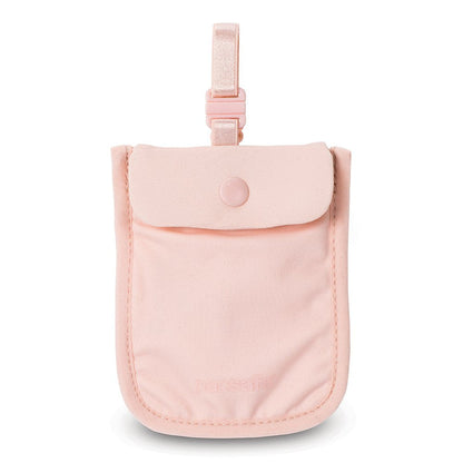Pacsafe Coversafe S25 Hidden Undercover Travel Bra Pouch for Women (Washable) - Stash up to 6 Credit Cards plus Money and Key with Adjustable, Elastic Strap; Suitable for all Bra Sizes (Orchid Pink)