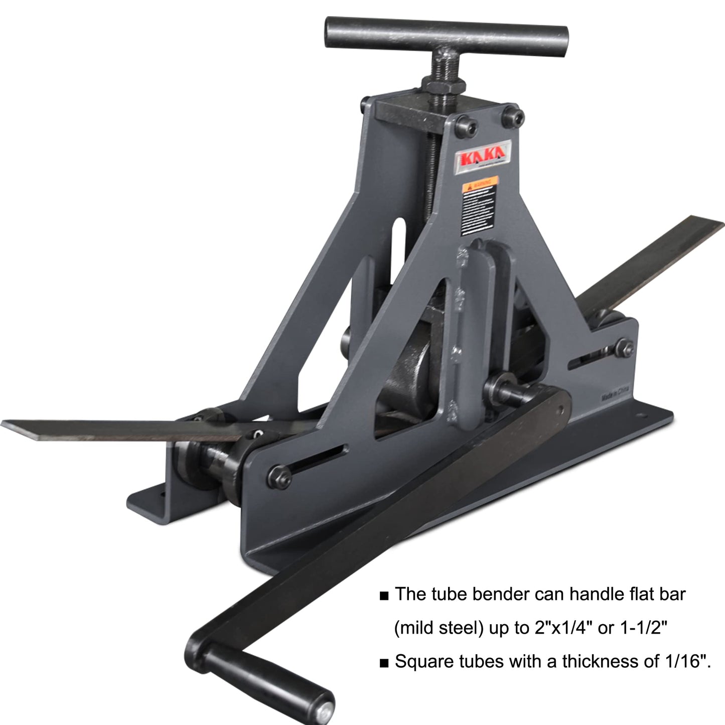 KAKA INDUSTRIAL Tube Roller, Manual Square and Rectangular Tube Bender for 1-1/2"x 14 Gauge Square Tubes, Mild Steel/Copper/Aluminum Bending, Multi - Pass Operation for Curves and Circles TR - 40