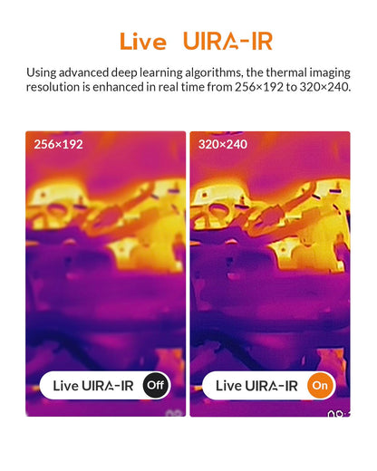 AccuMEMS GT24S Thermal Camera with Thermometer Mode, 320×240 UIRA-IR Enhanced Resolution, 256×192 Native IR, HVAC & Electrical Thermal Imaging Camera with Temp Alarm, -4°F~1202°F, NETD < 40 mK, 25Hz