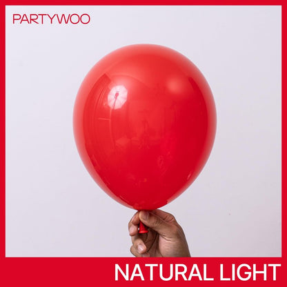 PartyWoo Red Balloons, 100 pcs Matte Balloons Different Sizes Pack of 36 Inch 18 Inch 12 Inch 10 Inch 5 Inch Latex Balloons for Balloon Garland or Balloon Arch as Party Decorations, Red-Y57