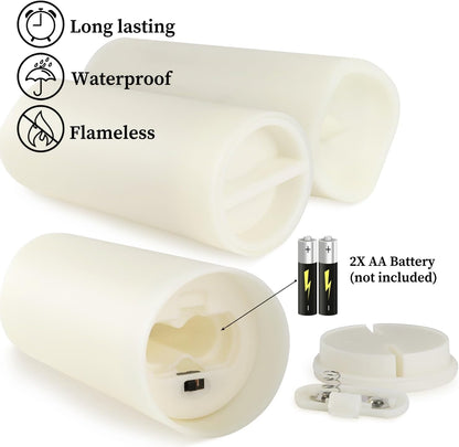 YOROXRG Set of 96 Waterproof Outdoor Flameless Candles, LED Candles with 4 Remote and Timer,(H 4" 5" 6" x D 2.2"),for Halloween Wedding Festival