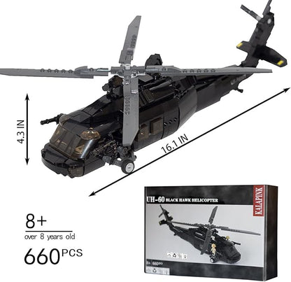 UH60 Black Hawk Helicopter Model Military Plane Building Blocks Set (660 Pieces) for Army Airplane Lovers Kids (8+Years) and Adults