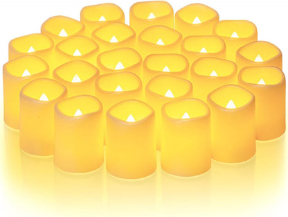 Homemory 24Pack Flickering Flameless Votive Candles for Wedding Decoration, 200+Hour Warm White Battery Operated LED Tealight, Electric Fake Candles for Party, Receptions, Halloween, Christmas