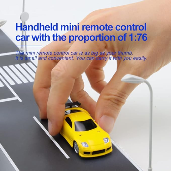 1:76 Turbo Racing Scale RC Sport Car Table Racing Remote Control Mini Model Car Full Proportional RTR Kit Toys (C71yellow)