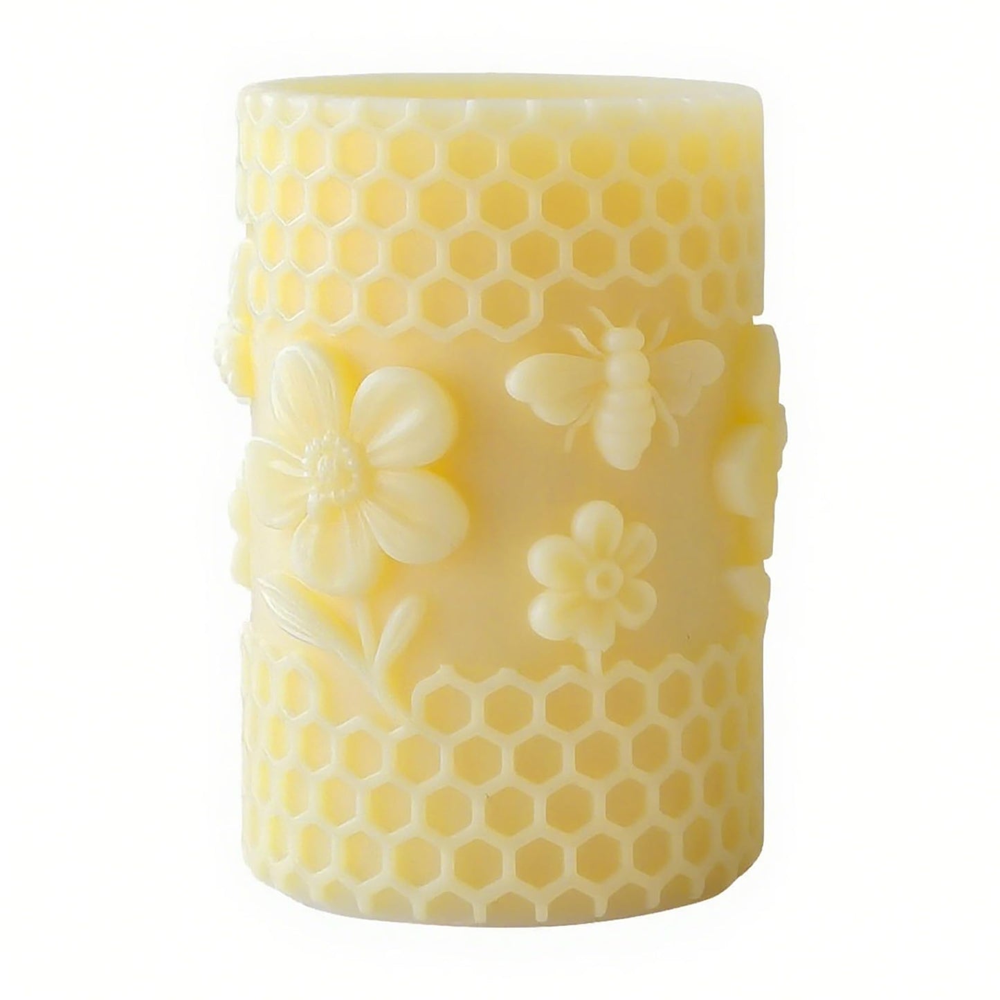 Honeycomb Cylinder Flower Succulent Peony Cylinder Candle & Resin Mold - Resin Casting Silicone Molds for Home Decor & Candle Making Wave Spiral Mold