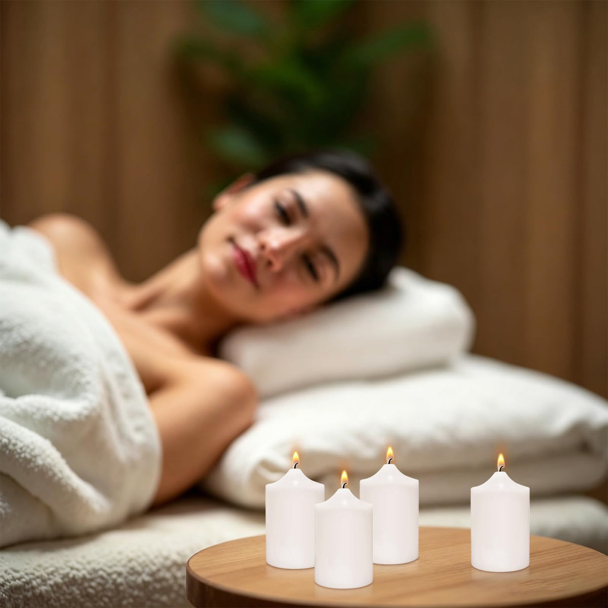 Set of 4 2x3 Inch White Pillar Candles, Dripless Unscented Cylinder Candles for Home Dinner Party Decoration - 24 Hours Burn Time