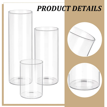 GLASSWINDS 12Pcs Glass Cylinder Vases 4,6,7.8Inch Tall Clear Flower Vases for Centerpieces Floating Candle Vase Bulk, Hurricane Candle Holder for Table Wedding Office Party Formal Dinners