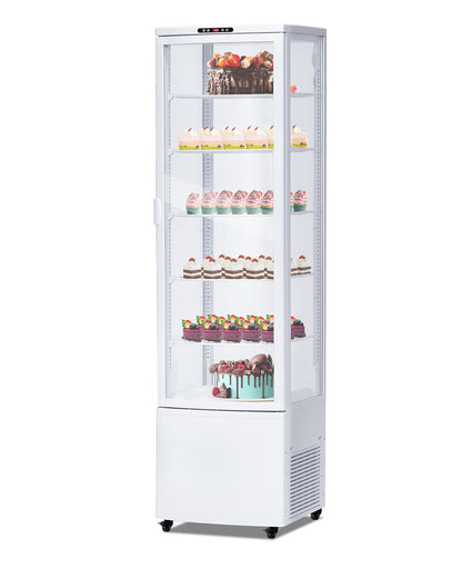 SierraSquad 10.9 Cu.ft Commercial Display Refrigerator Case, Refrigerator Pastry Display Case with Adjustable Shelves, LED Lighting & Auto Defrost, Double-Layered Glass, for Bakery, Cafe, Restaurant
