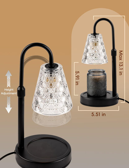 Candle Warmer Lamp with Timer Dimmable, Birthday Gifts for Women Mom, House Warming Gifts New Home Decor, Wax Melt Warmer for Jar Candles with 2 Bulbs, Black