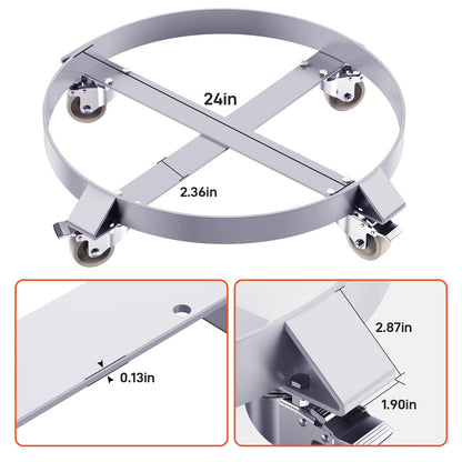 55 Gallon Steel Drum Dolly,Heavy Duty 1000lbs Load Capacity, Barrel Dollies Cart, 55 Gal Drum Dolly with Steel Frame 4 Swivel Casters Wheel, for Warehouse