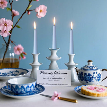 12-Pack Pale Blue Taper Candles, 10 Inch Unscented Dripless Candlesticks, Long-Lasting Burn Time of 6-7 Hours, Perfect for Home Décor Weddings Babyshower and Events