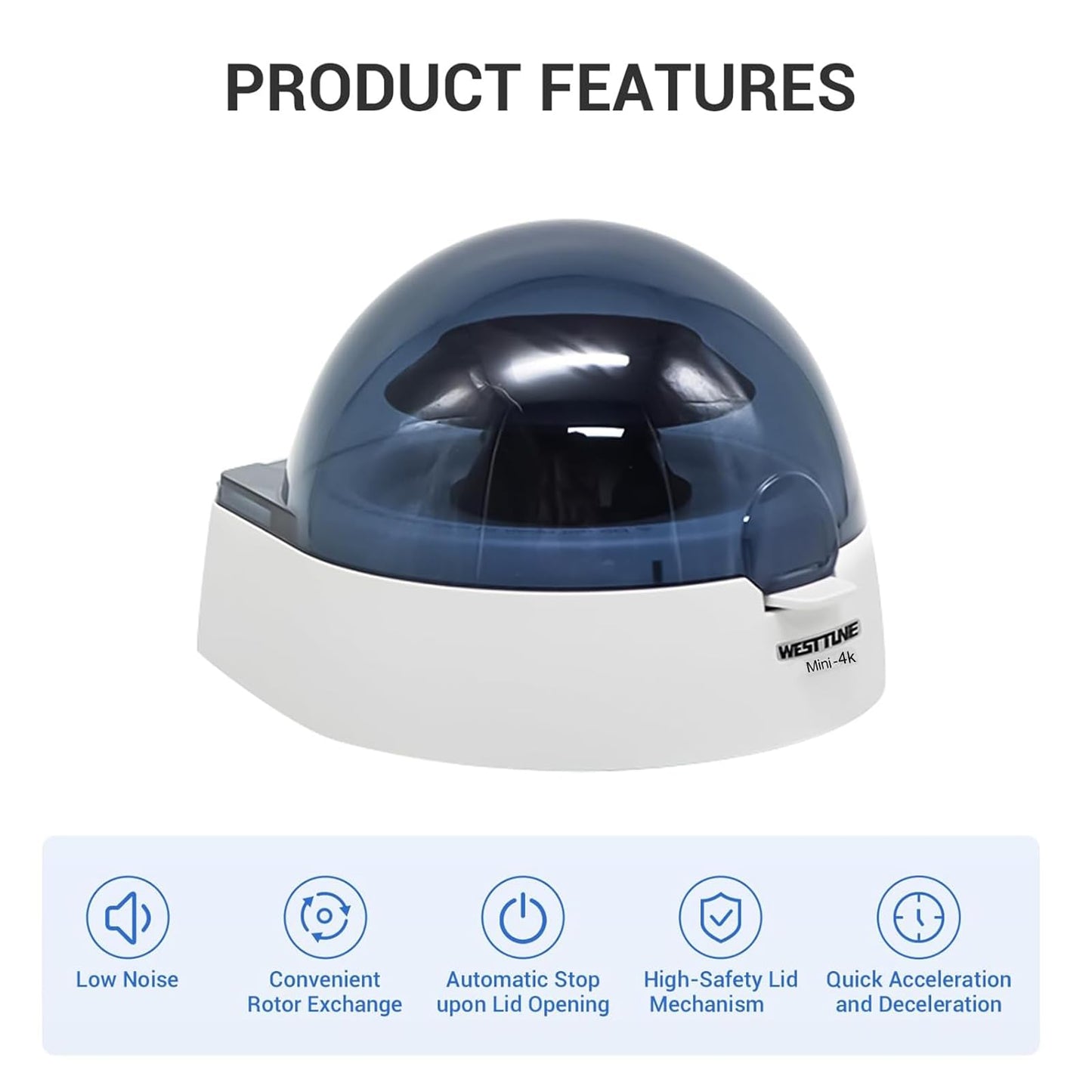 WEST TUNE 4000 RPM Microcentrifuge,Mini Lab Benchtop Centrifuge,Scientific Centrifuge Machine
