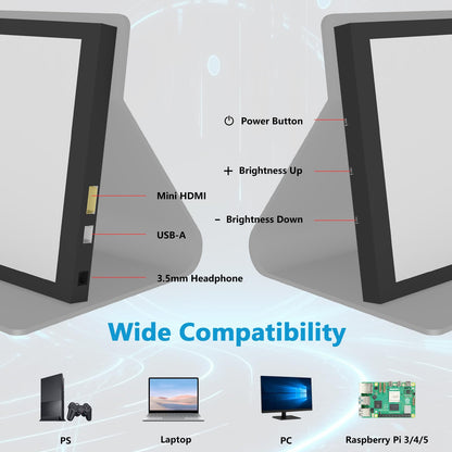 Aurevita 7 Inch Mini Monitor HDMI, Portable Monitor, 1024×600 LCD Screen, 178° View Angle IPS, Mini Small Display for PC/TV/DVD/CVBS（No Touchscreen