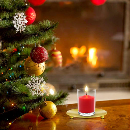 9 Packs Red Votive Candles, Small Unscented 1.5 Inch Diameter Wax Candles for Christmas Valentine's Day Wedding, Party, Table, Holiday & Home Decoration - 8 Hours Burn Time (1.5" W x 1.25" H)