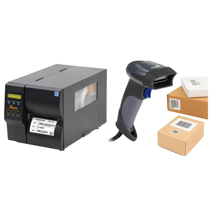 ARGOX Industrial Barcode Solutions Bundle: iX4-250 4" Thermal Transfer Printer (203 DPI, 8ips) & AS-9400 Wired 2D/QR Barcode Scanner | Complete Inventory & WMS Kit | TAA Compliant, Heavy-Duty, Plug &