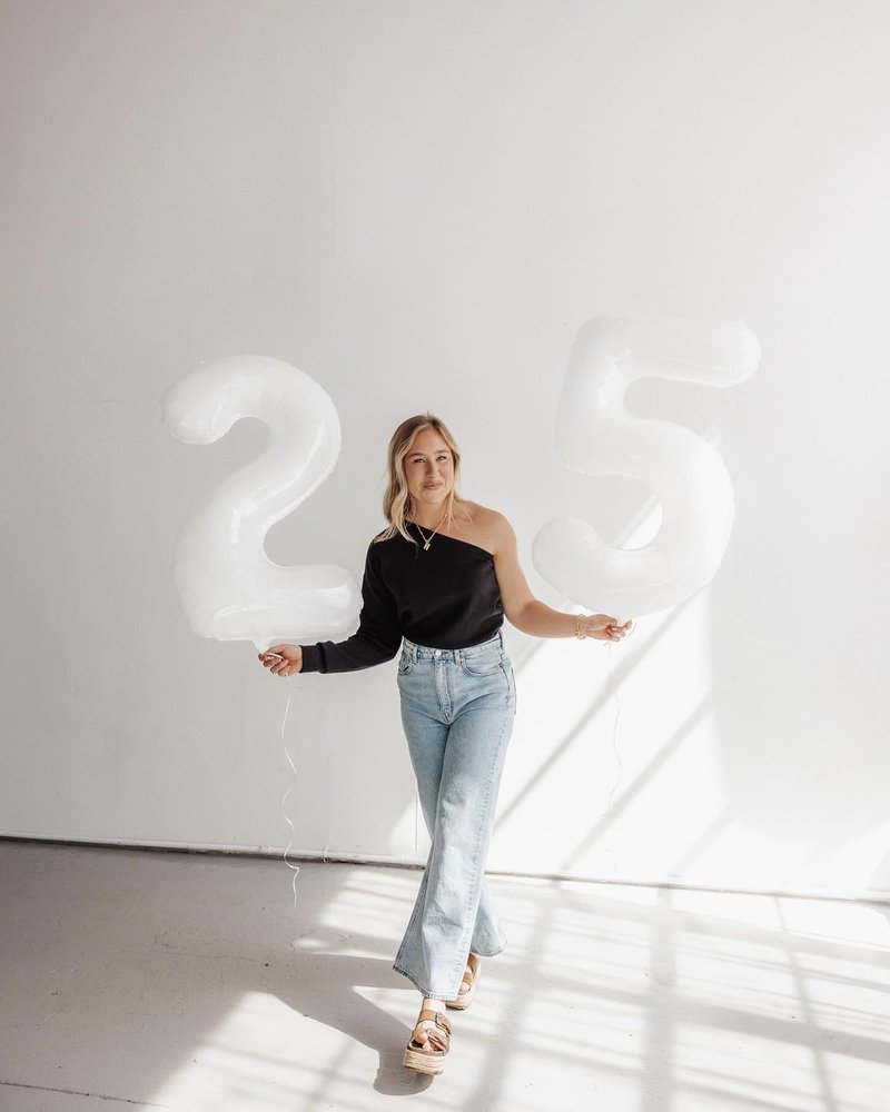 White 5 Balloon, Translucent Number Balloons 40 Inch, 5th Birthday Balloon Decorations, White Party Supplies, 5 Number Balloons, Number 5 Balloon