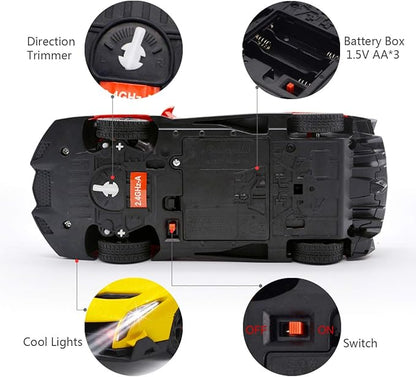Remote Control Car RC Cars Racing Car 1:18 Licensed Toy RC Car Compatible with Lamborghini Model Vehicle for Boys 678 Years Old Yellow