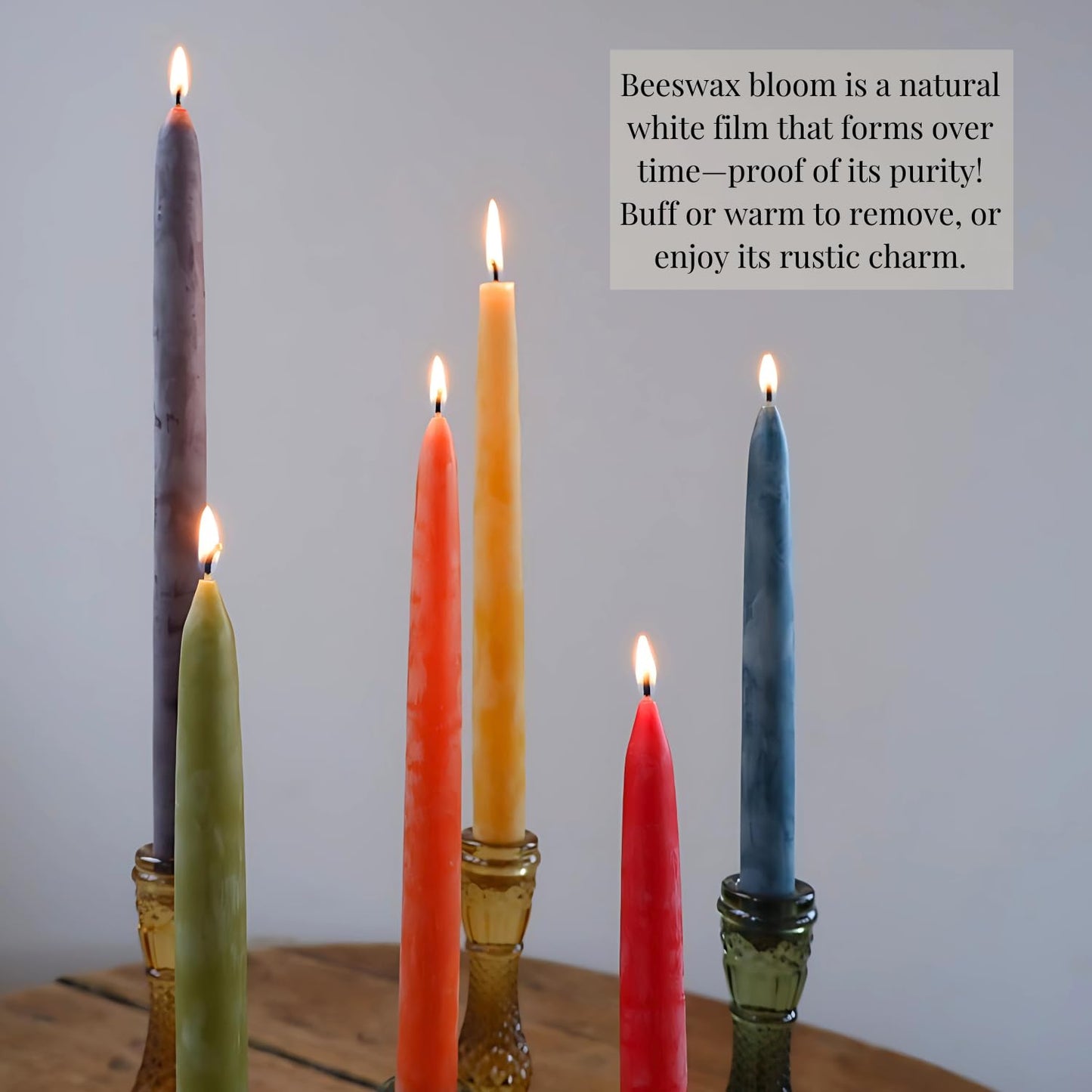 Candlestock Beeswax Taper Candles – Standard 7/8" Diameter, Pure 100% Natural USA Beeswax, Cotton Wick, Dripless, Long-Burning, Handmade in Woodstock, NY- 10 Inches - 1 Pair (2 Candles) - Teal