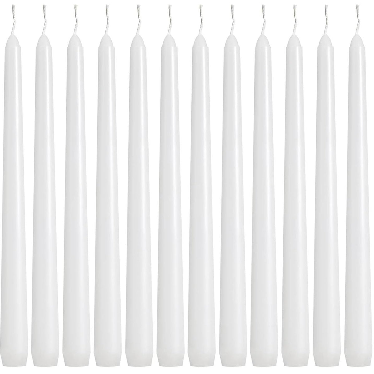 YOROXRG 36 Pack White Taper Candles, 7-8 Hours Burn Time, Unscented, Smokeless and Dripless, 0.8 x 10 Inch Dinner Candle Set for Household, Wedding, Party and Home Décor Candlesticks