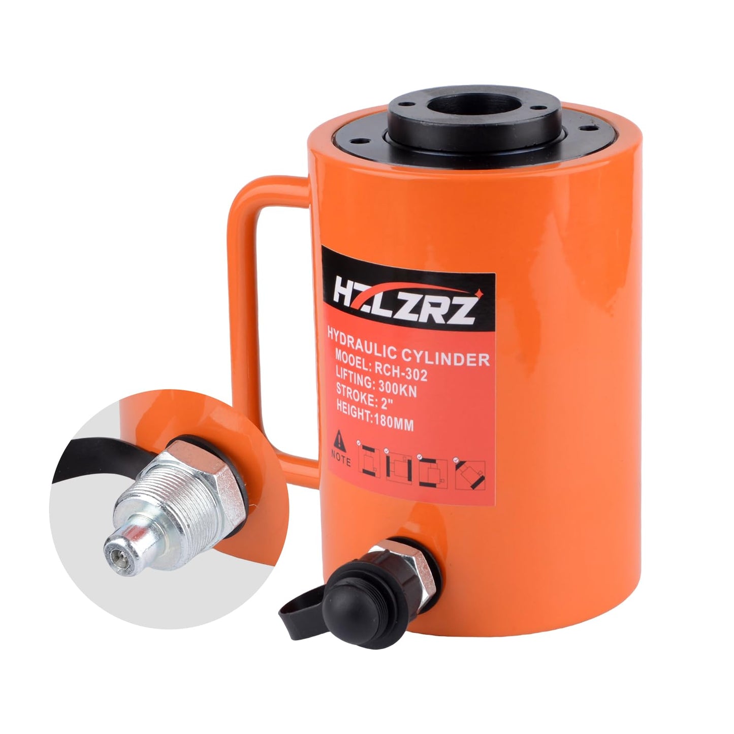 HZLZRZ 20 Ton Hydraulic Cylinder Jack Porta Power Ram 2" Stroke, CP-700B Manual Hydraulic Hand Pump, Hollow Single Acting Lifting Cylinders for Machinery Shipbuilding