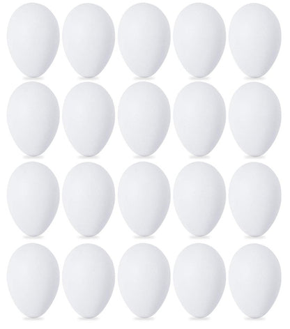 Double Couple 20 PCS White Plastic Eggs for Hunts, Basket Fillers, Gift, Compatible with Egg Decoration Spinner Machine